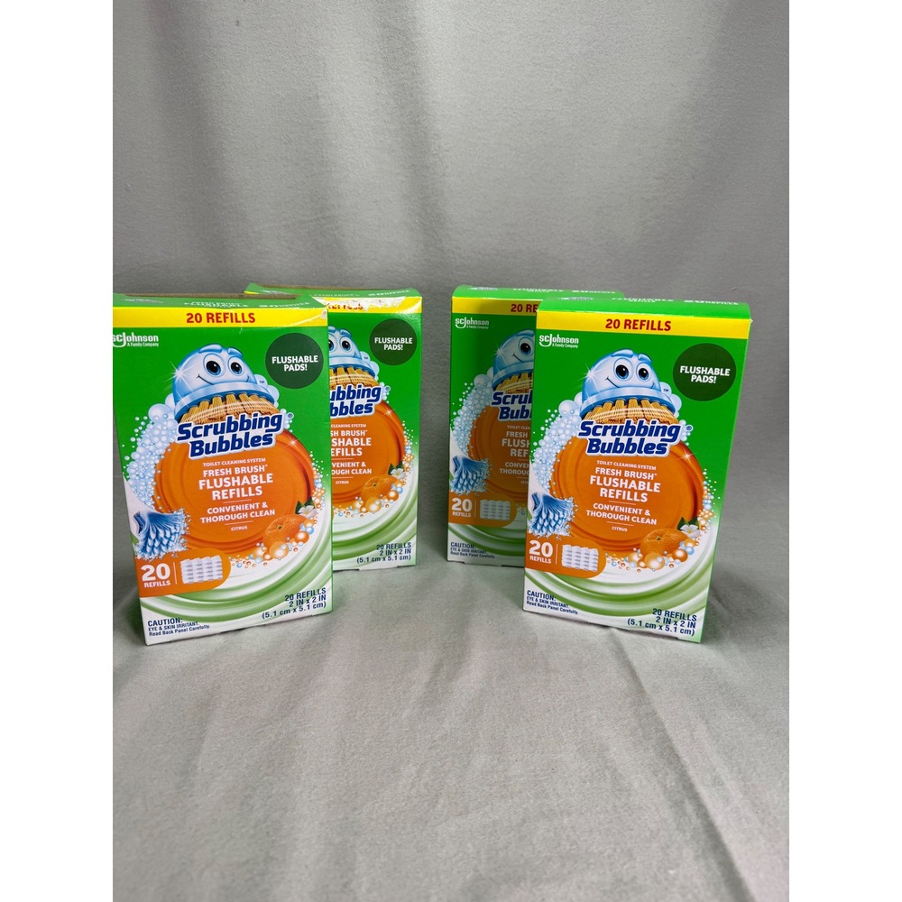 Scrubbing Bubbles Fresh Brush Flushable Refills Citrus Discontinued 80 Count